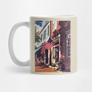 Fredericksburg VA - Street With American Flags Mug